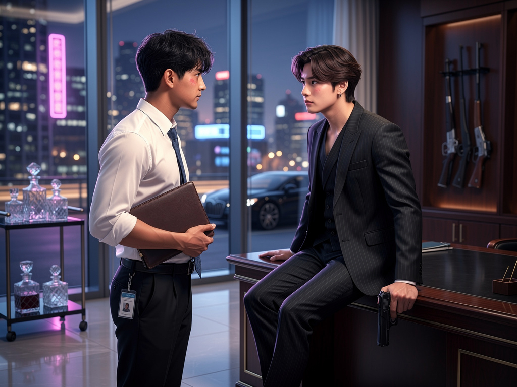 Imagine if: Make a BL story in which Jungkook is a mafia CEO and Anuj is a trainee.