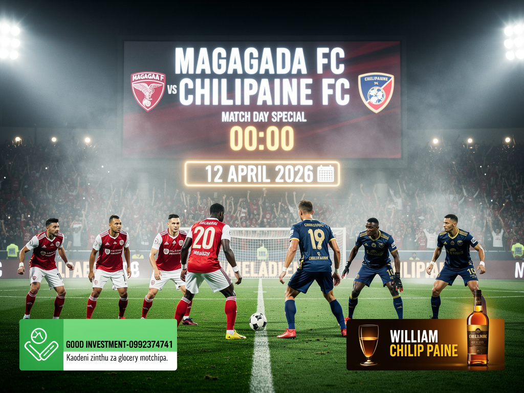 MAGAGADA FC vs CHILIPAINE FC
DATE: 12 APRIL 2026
Official Sponsor:
GOOD INVESTMENT-0992374741
Kaodeni zinthu za glocery mot