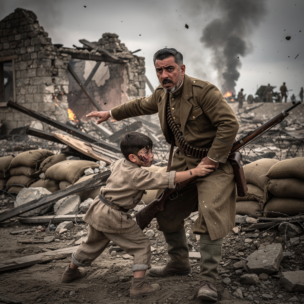 Hayal et: Biliyorsunuz ki Çanakkale savaşı kolay kazanılmadı ama orada 1 çocuk vardı o Ece idi adı babası ölmesin diye önüne