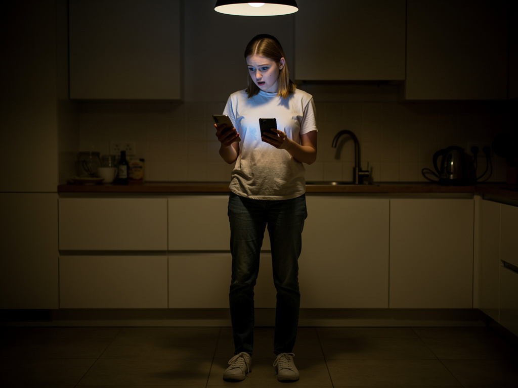 Mutfağa koşuyorsun etrafına bakınıyorum kimse yok. Rahatlıyorsun ardından telefonuna ikinci bildirim düşüyor korkarak telefon