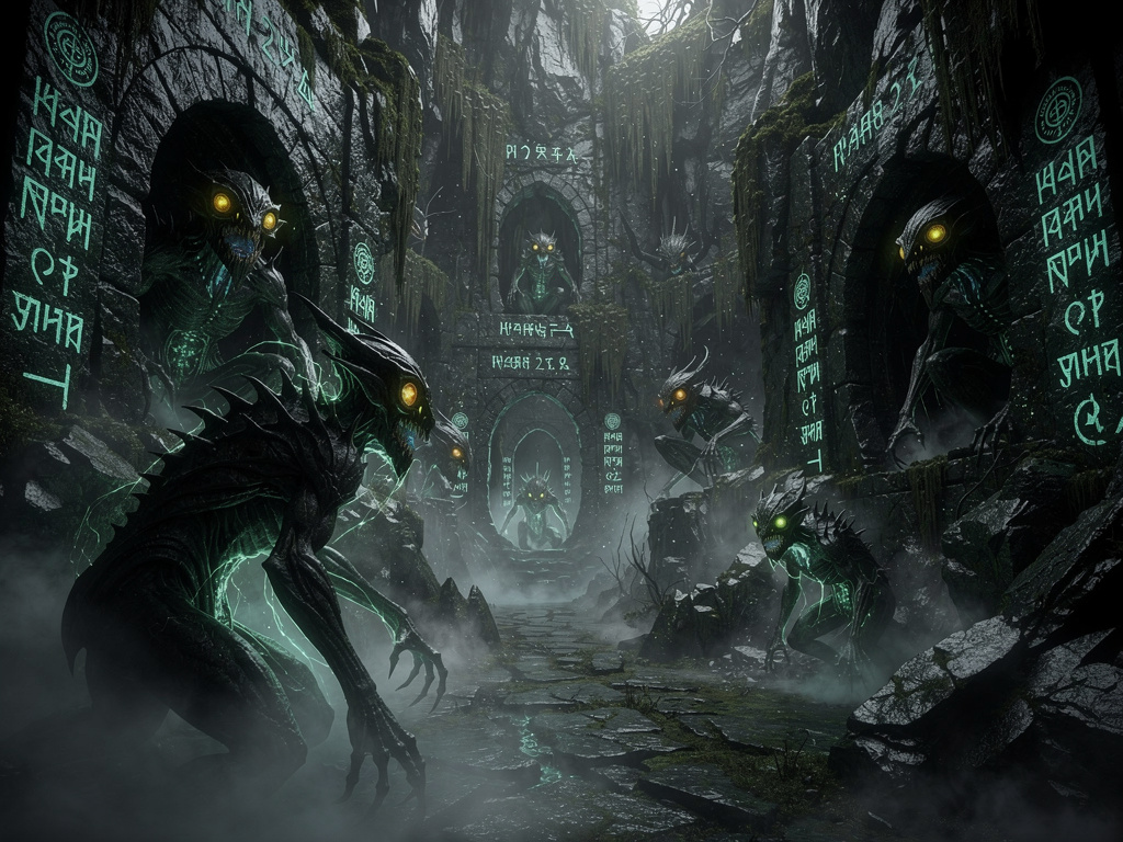 ووحوش مخيفة ذات قدرات خارقة للطبيعة يسكنون بعيدا عن البشر.