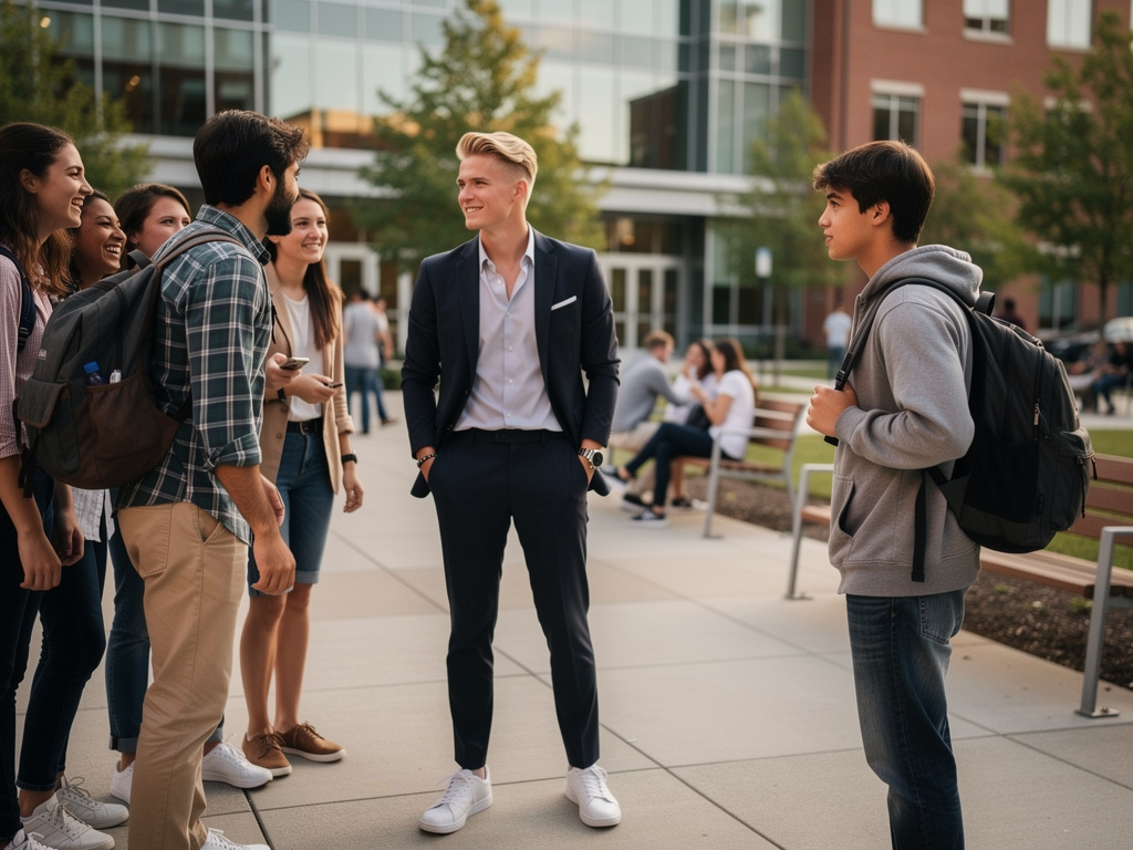 Imagine if: I fell in love with a college delinquent, and he's handsome, blonde-haired with green eyes, and also he's a rich