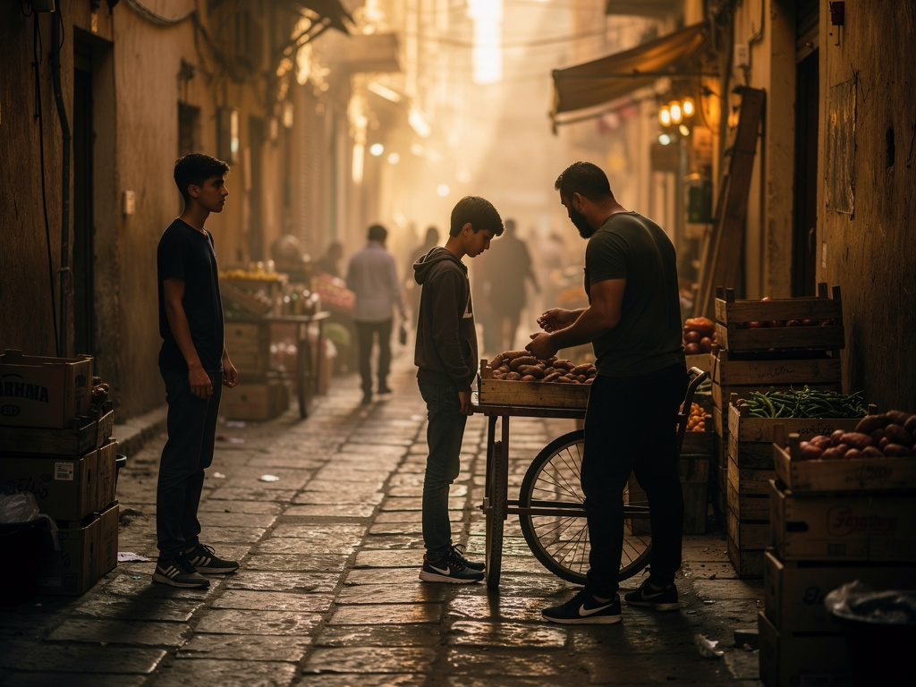 الجزء الأول: ذكاء في زقاق النار
الفصل الأول: المعالج الصامت
في زقاق ضيق من أزقة "عين شمس"، حيث تتداخل أصوات الباعة مع خناقات 
