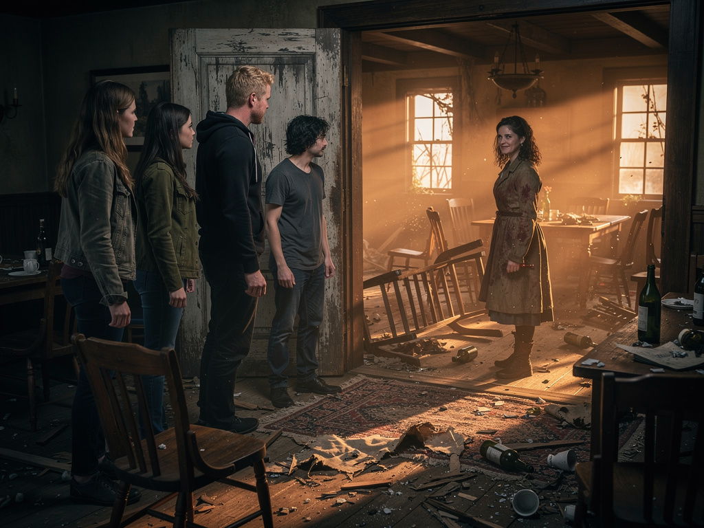 El viejo se apresura. A entrar en una casa rápidamente y entonces solo deciden ir hacia la posada indicada aún sin entender q