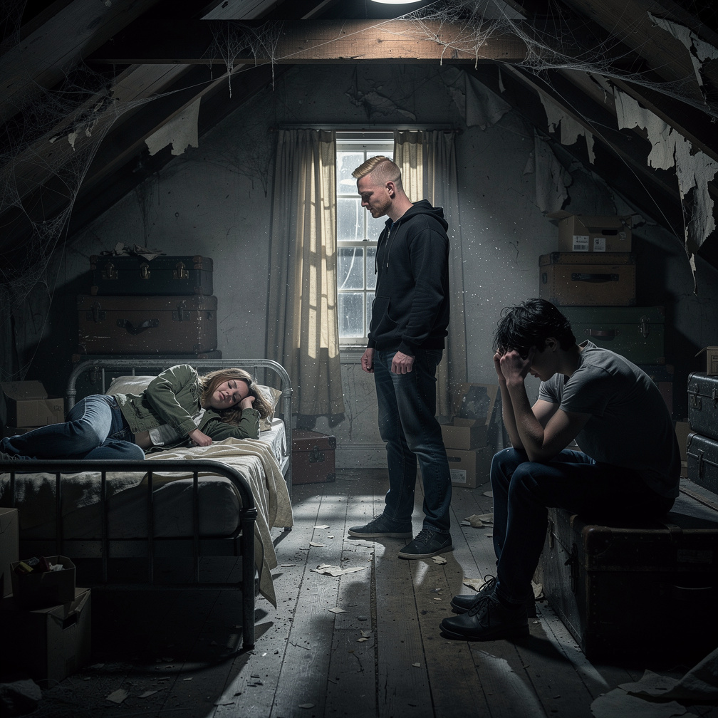 Al entrar en la habitación y acostarte en la cama, escuchas sonidos de crujido que provienen de la pared, pero estás demasiad