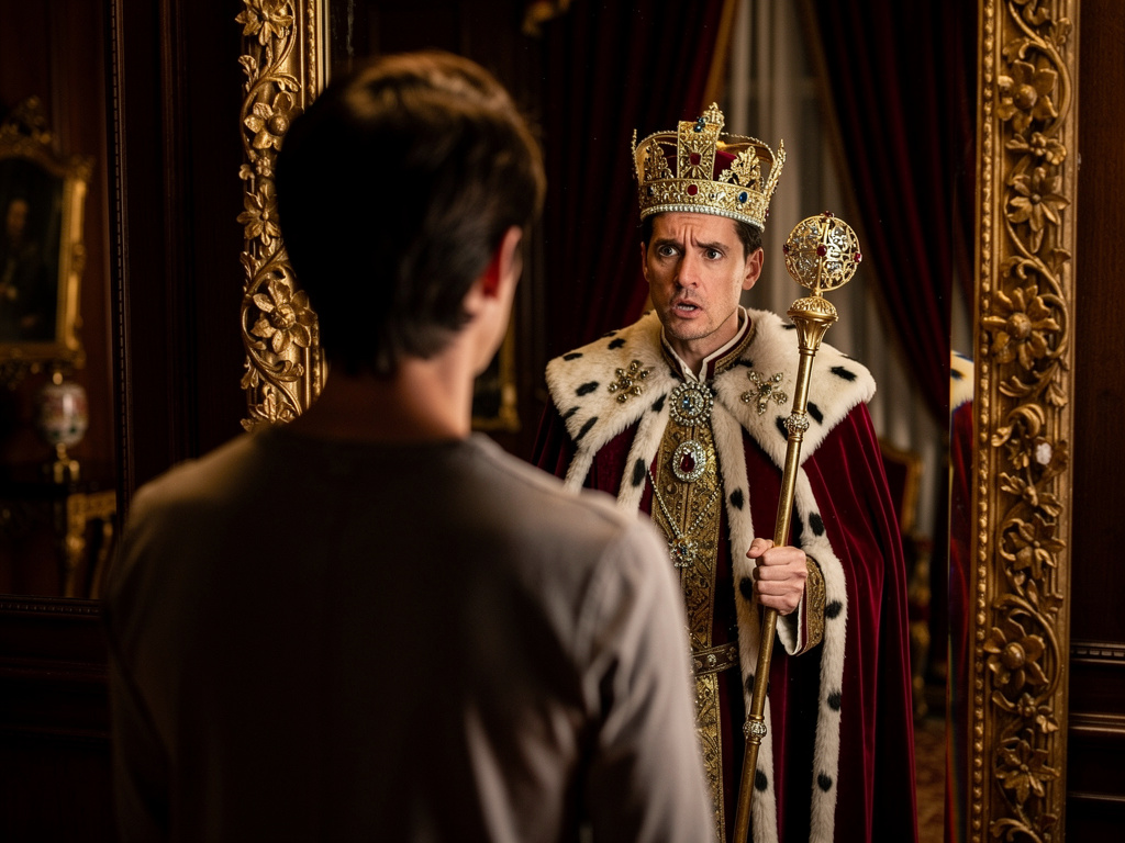 Hayal et: Her bir aynaya baktığında senin yerine farklı bir versiyonun seni selamlıyor - bugün, seni uyaran bir kral: "Taht i