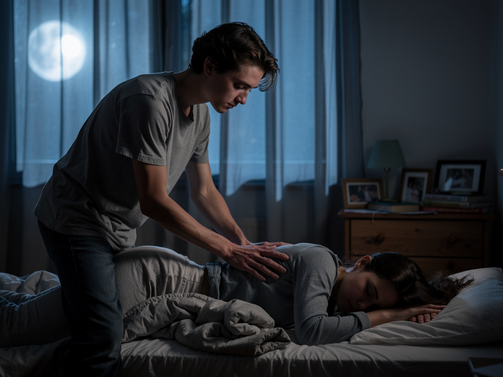 And she asks me to rub her back.