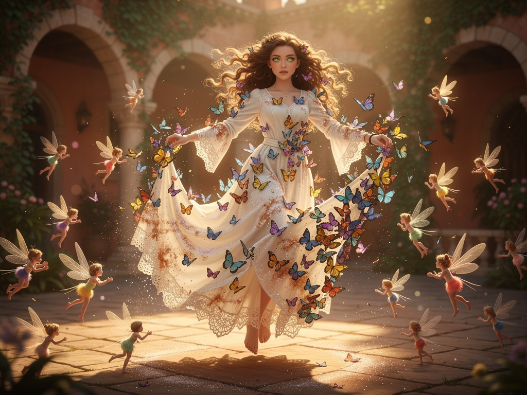 Kelebekler onu taşıyor ve onunla uçuyor