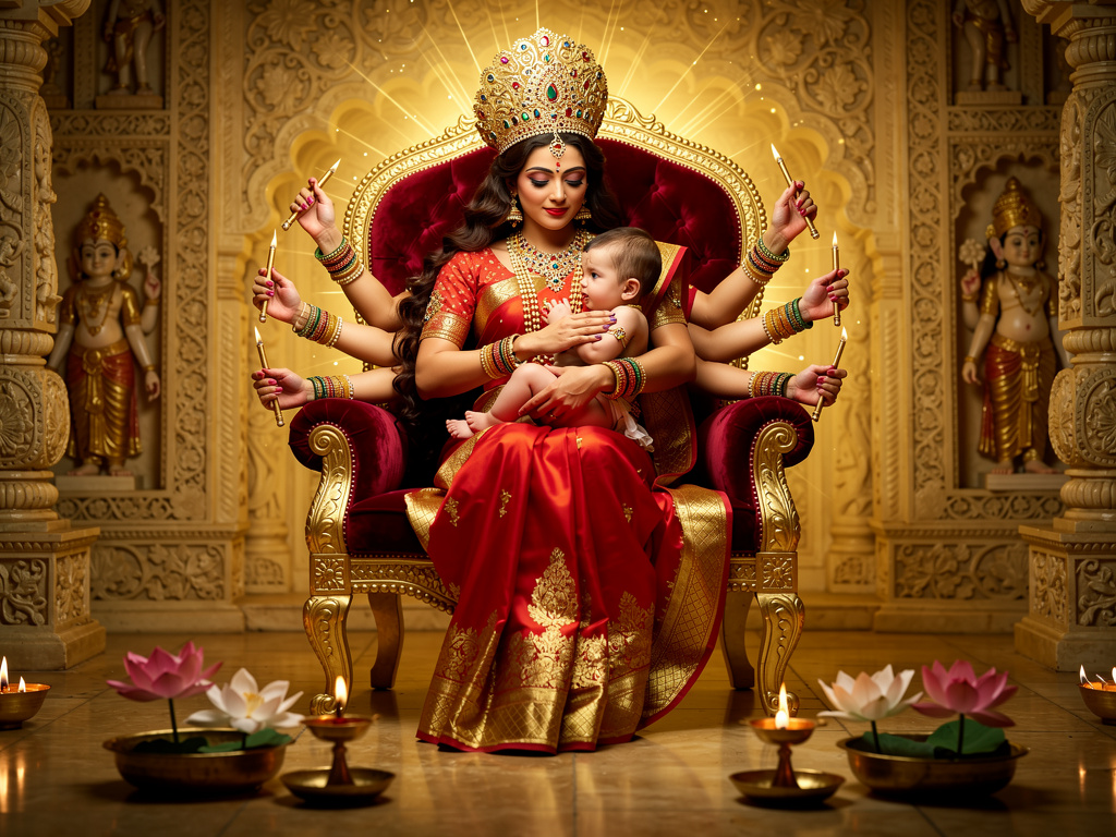 Imagine if: Goddess Durga breastfeeding baby Krishna.