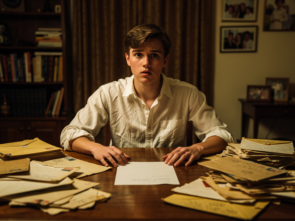 Imagine se: Você tem recebido cartas sem endereço de retorno, cada uma contendo uma única frase que parece ser uma memória da