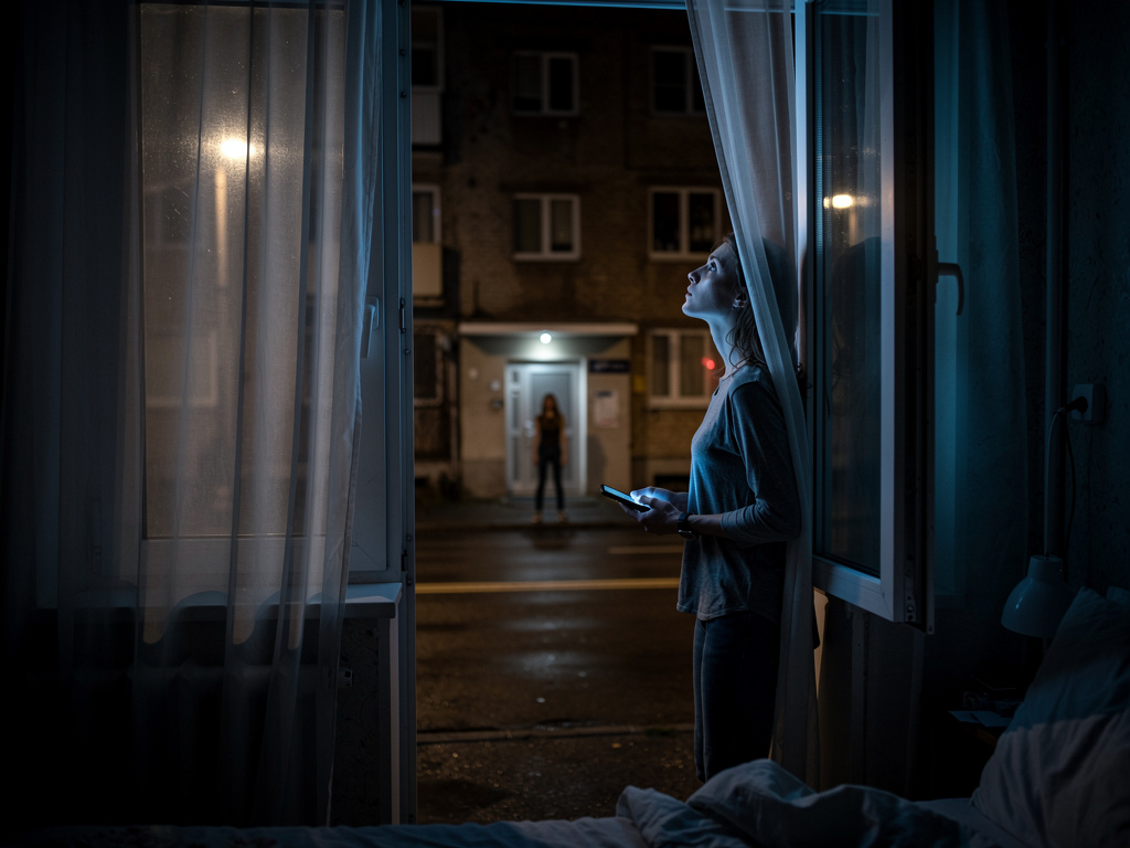 çocuk gibi. Ama garip olan şu: Hiç hareket etmiyor. Kafasını yukarı kaldırmış, direkt Emir’in penceresine bakıyor.
Emir önce 