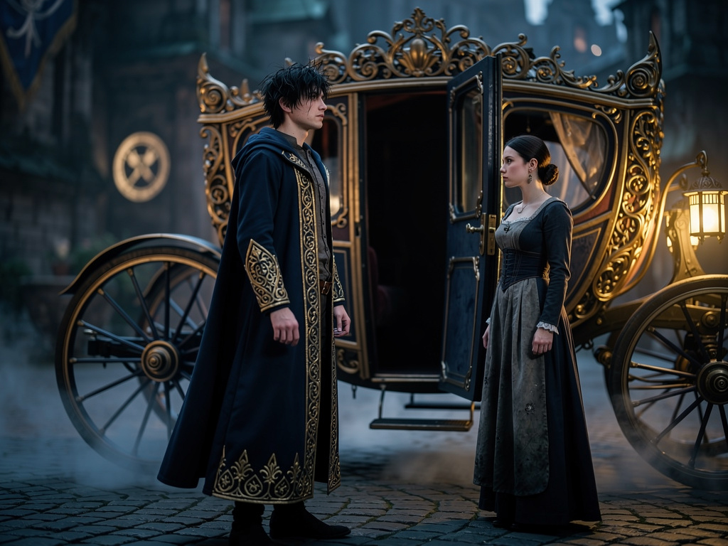 Después de 2 horas su sirvienta fue y lo llevó al carruaje, su nombre era Claudia Noverlan, de una familia noble caída. Claud