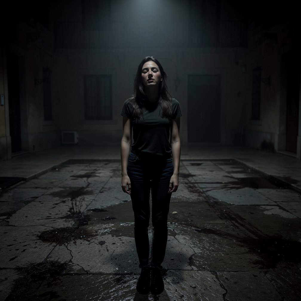 Y en el patio habían manchas de sangre en el piso y me empezaron a susurrar Camila Camila, y me dormí.