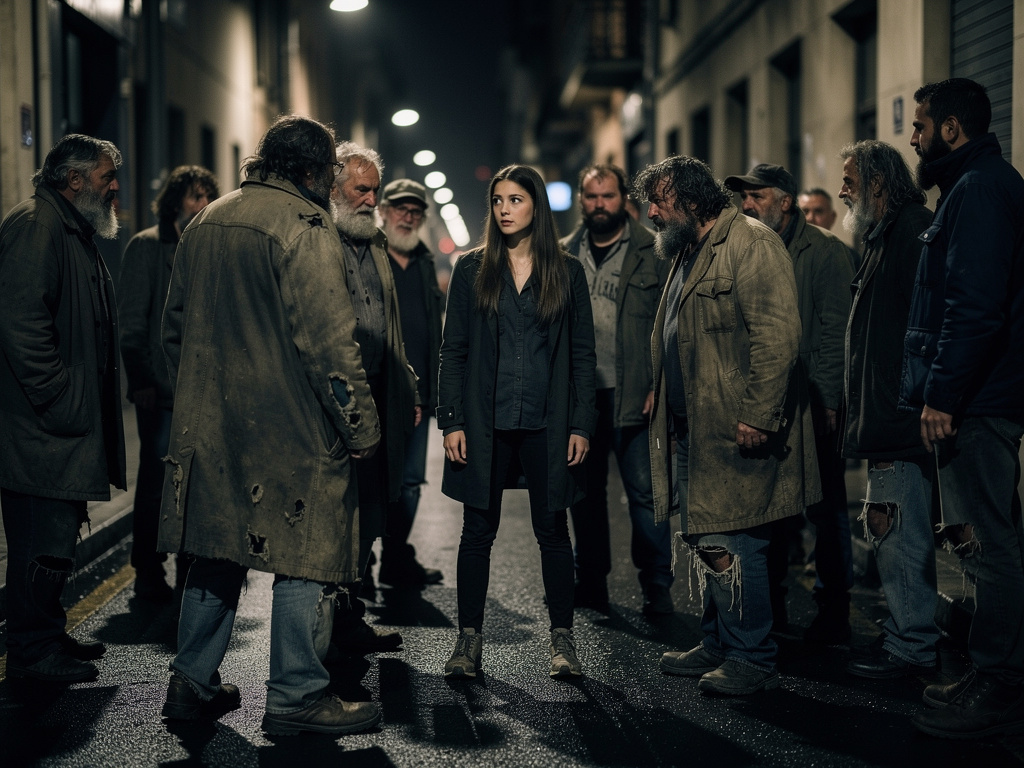 Etrafını serseriler sarar.