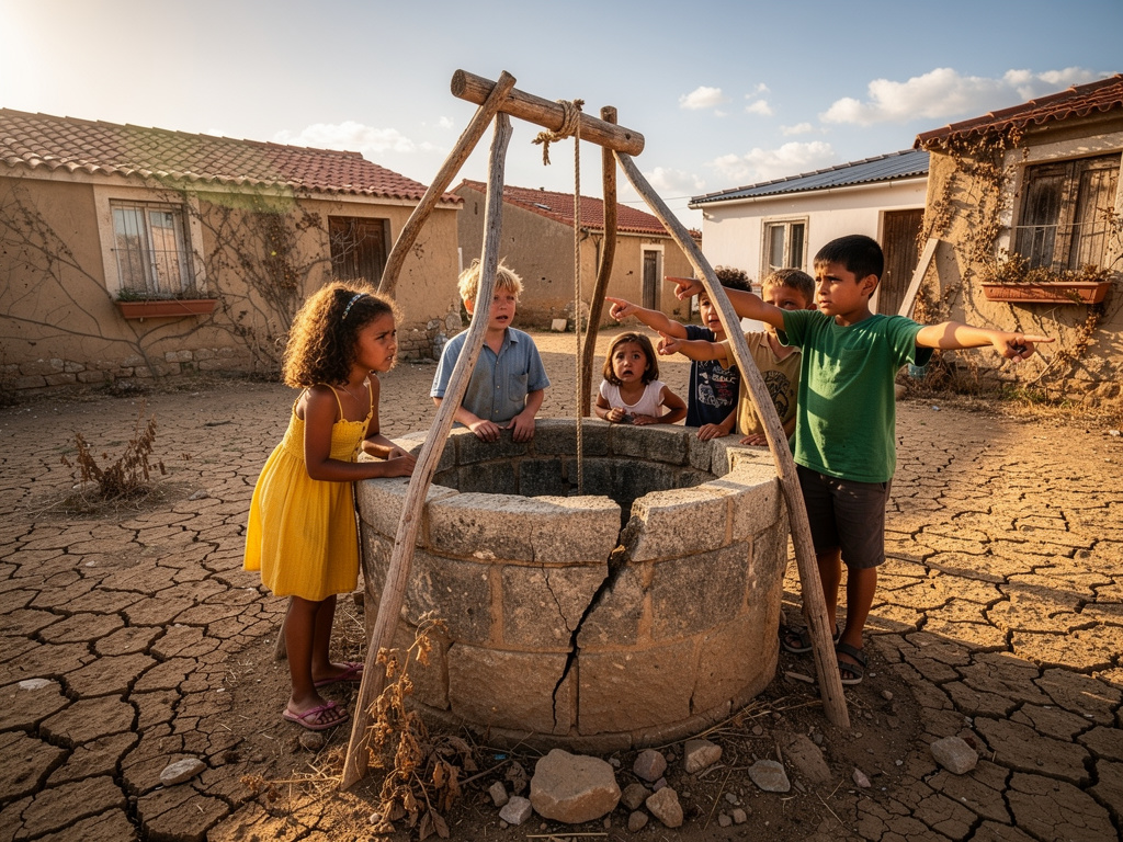 कल्पना करो: गाँव में कुआँ सूखा था, बच्चे मिलकर पानी लाए।
सीख: मिलकर काम करने से सफलता मिलती है।