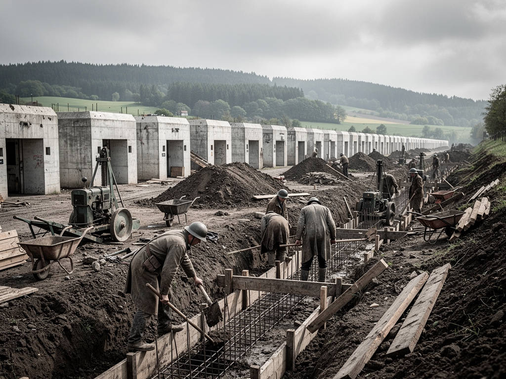 Hayal et: Maginot savunma hattı bütün Alman sınırına kuruluyor.