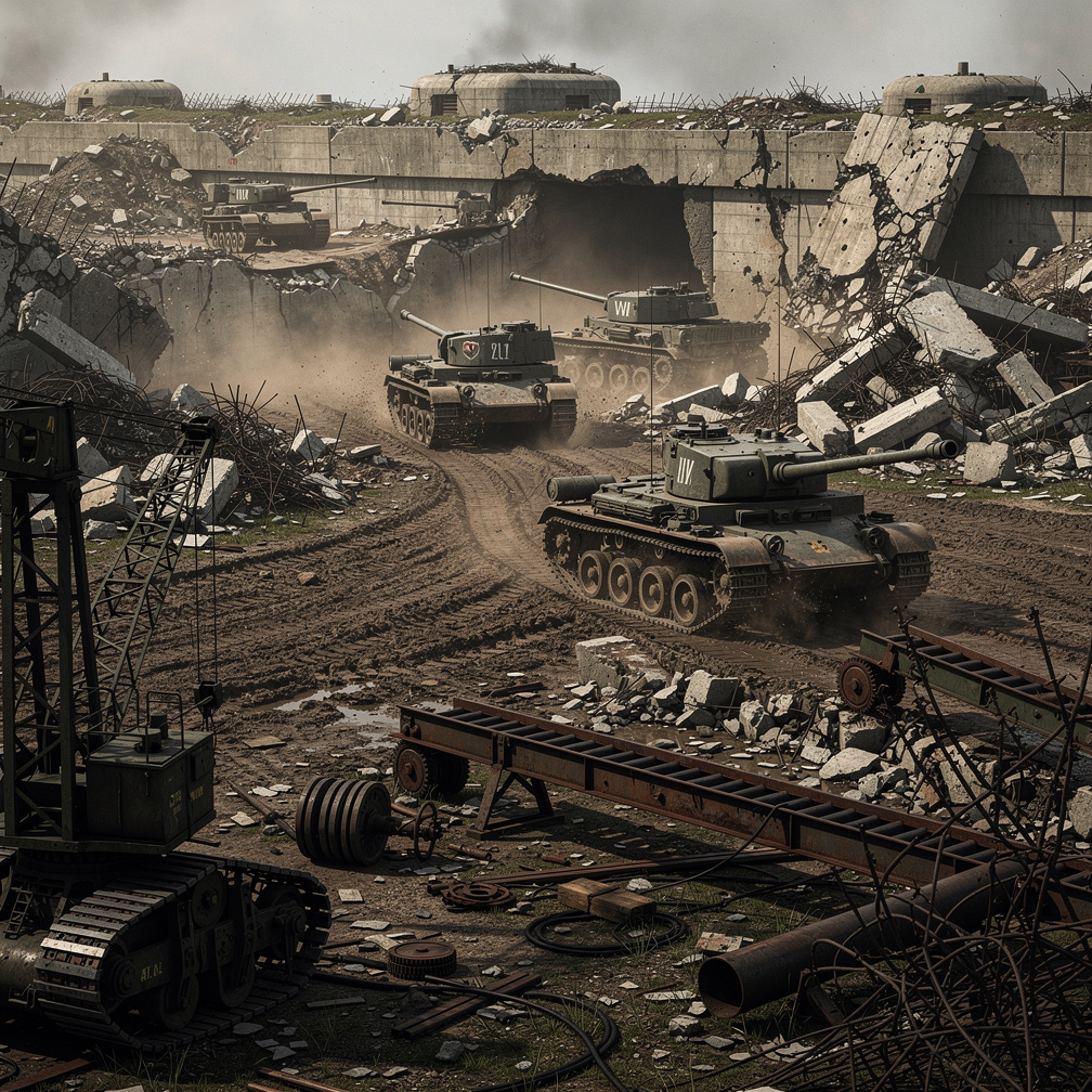 İV panzerler zayıf noktasına saldırı başlatıyor ve surları deliyor.