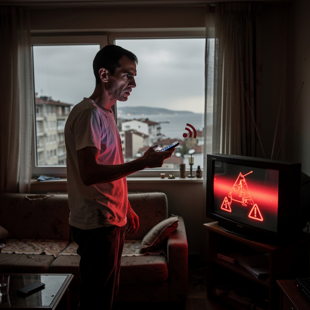 Hemen televizyonu açıyorsun ama görüntü yok. Her kanalda acil durum çağrısı yayınlanıyor. Hemen telefonuna bakıyorsun ama sin