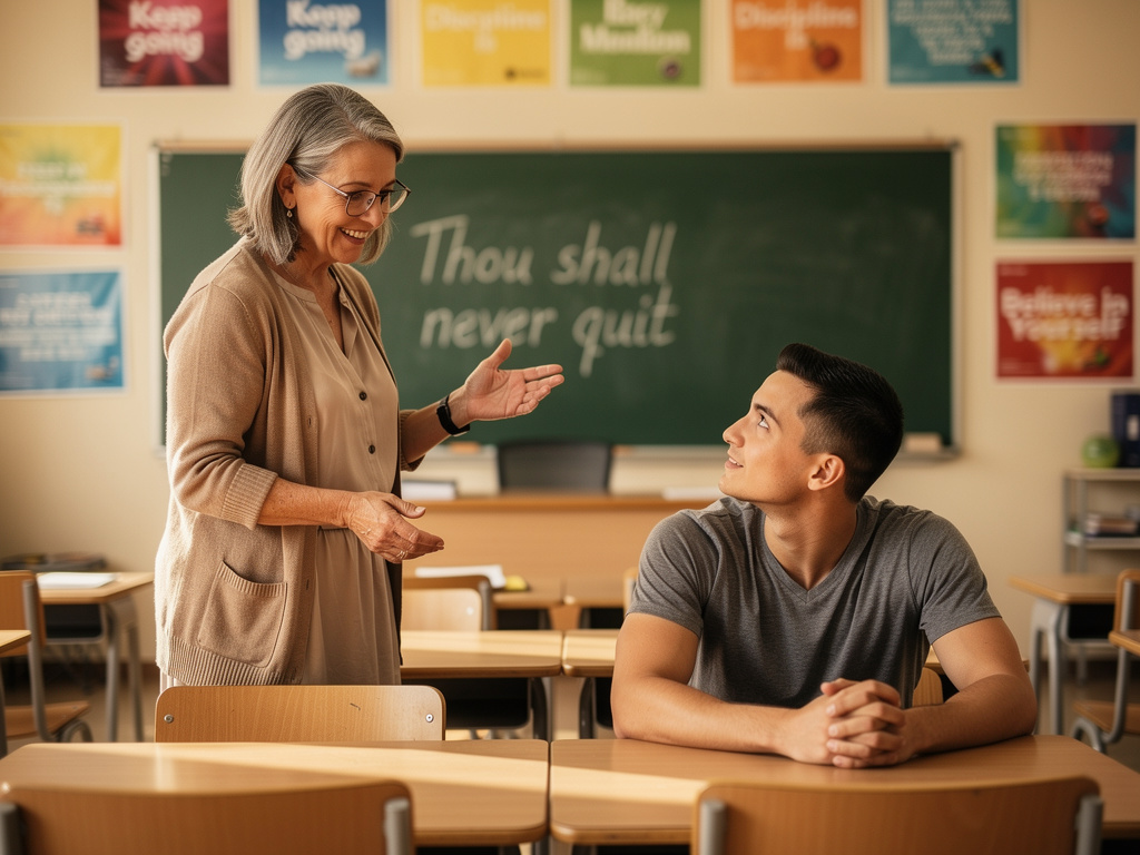Imagine if: Her teachings and values affected James a lot positively. She taught her students the values of persistence, self