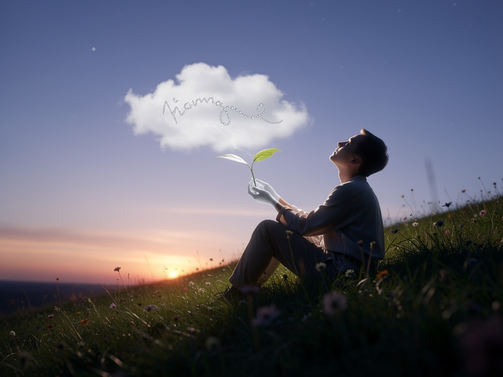 تخيل لو: في مساء هادئ، جلست تنظر إلى السماء، فإذا بسحابة صغيرة تنزل ببطء حتى صارت أمامك.
مدّت يدها البيضاء وأعطتك رسالة مكتو