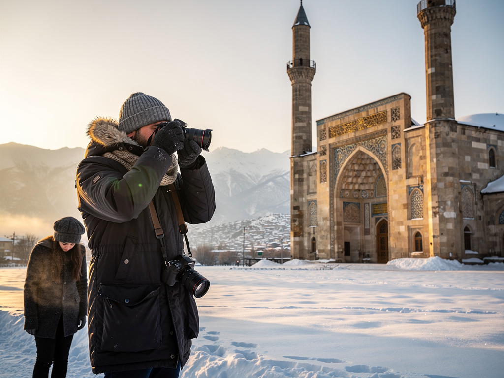 Hayal et: Hikaye Adı: "Güneşin Gölgesi: Kehribar ve Gece".
Konu: Aras, Erzurum’un dondurucu kışında eski Selçuklu yapılarını