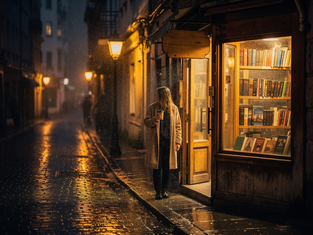 Hayal et: Yağmur, İstanbul’un eski sokaklarını ince ince yıkıyordu. Sokak lambalarının altında parlayan taşlar, sanki geçmişi