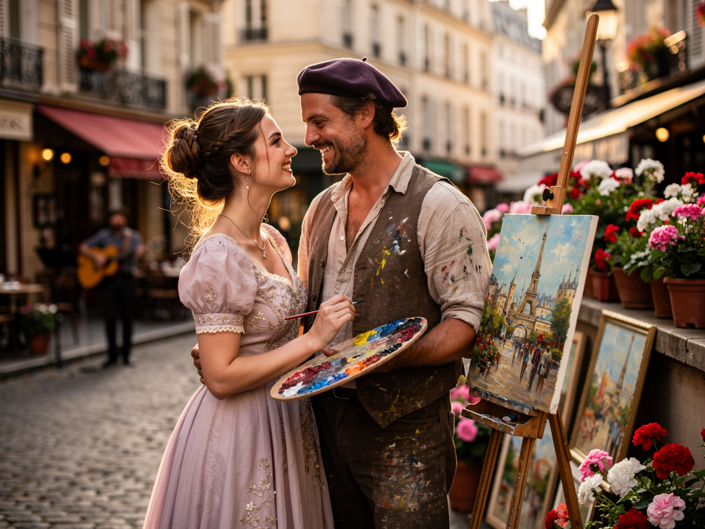 Imagine si: À Paris, une jeune fille riche nommée Élise rencontre Lucas, un artiste peintre pauvre, près de Montmartre.
Ils p
