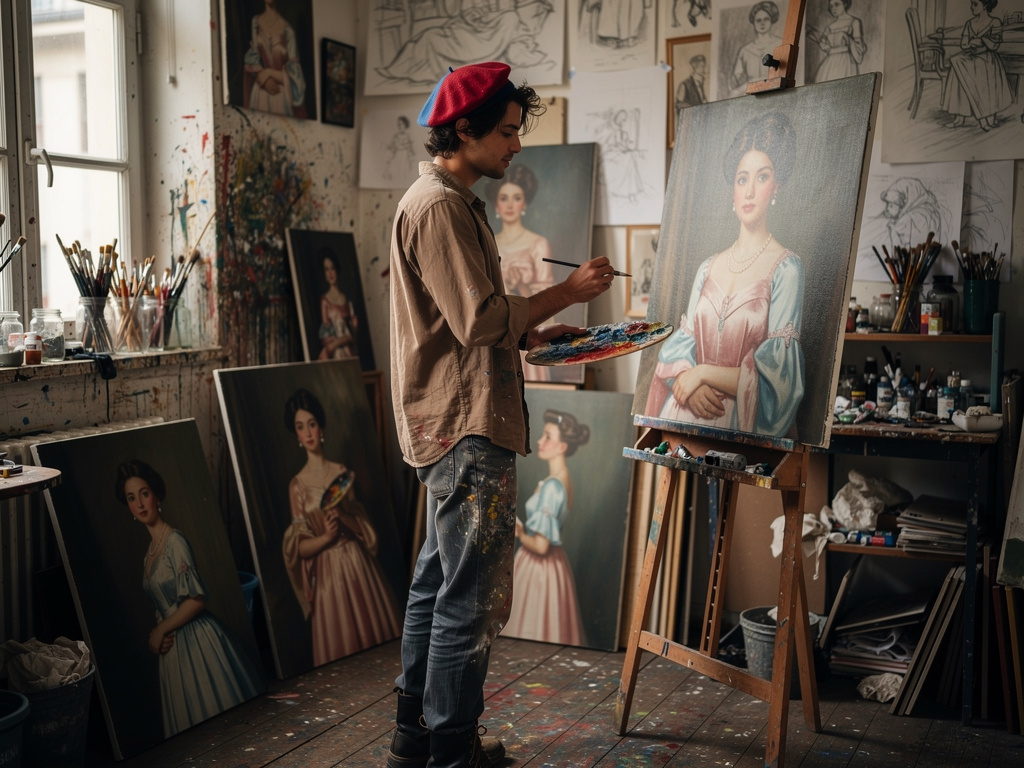 🎬 Suite de l’histoire
Après leur séparation à Paris, Lucas continua à vivre près de Montmartre.
Chaque jour, il peignait… mai