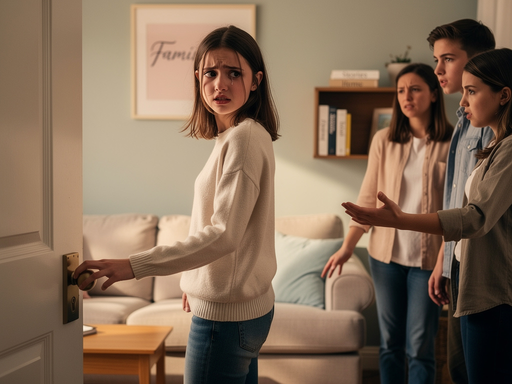 اريد حيث تاتي غاضبة ومكبوتة من الجامعة، واخوتها يحاولون ان يعرفو ما بها.