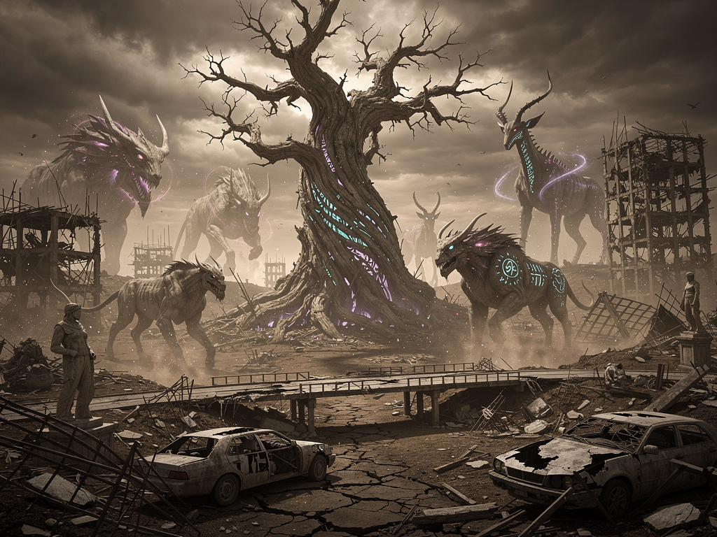 the world is slowly regaining its life and nature. And the beasts have already gained supernatural and magical powers.