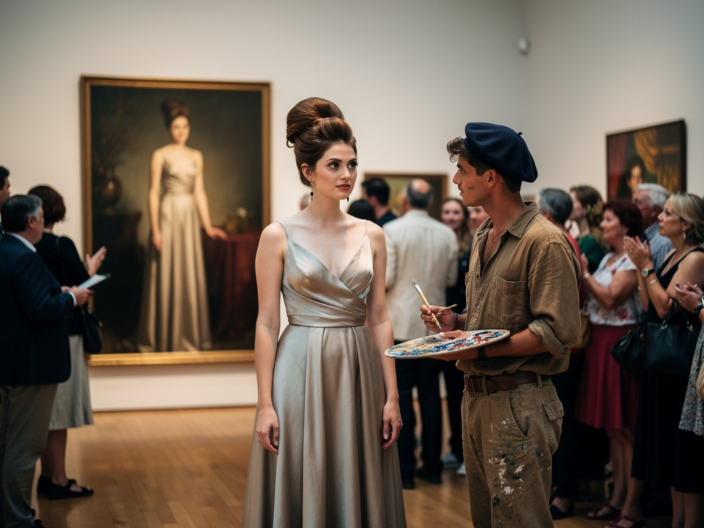 Mais les gens n'avaient qu'une seule question à la bouche : qui était cette jeune fille sur les tableaux ? 
Le temps passait 