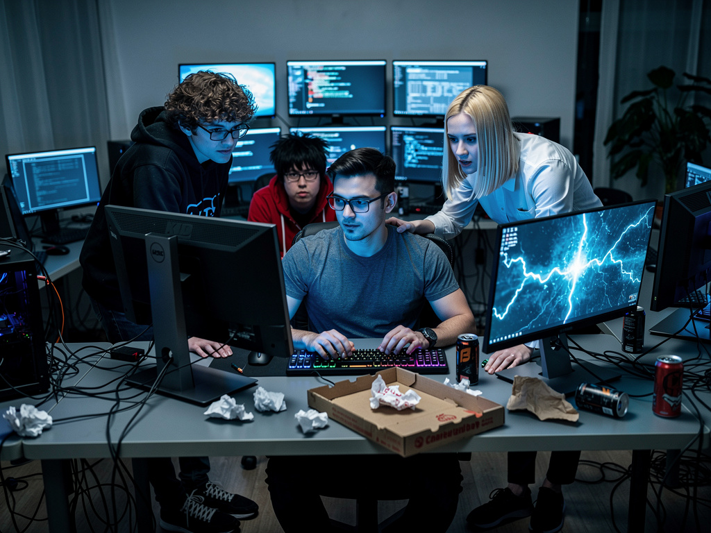 تخيل لو: قصة حول شخص يعرف البرمجة ولديه أصدقائه ويشكلون عصابة ويريد اختراق أكبر بنك هو أصدقائه ويتعرضون لصعوبات ويحقق في النه