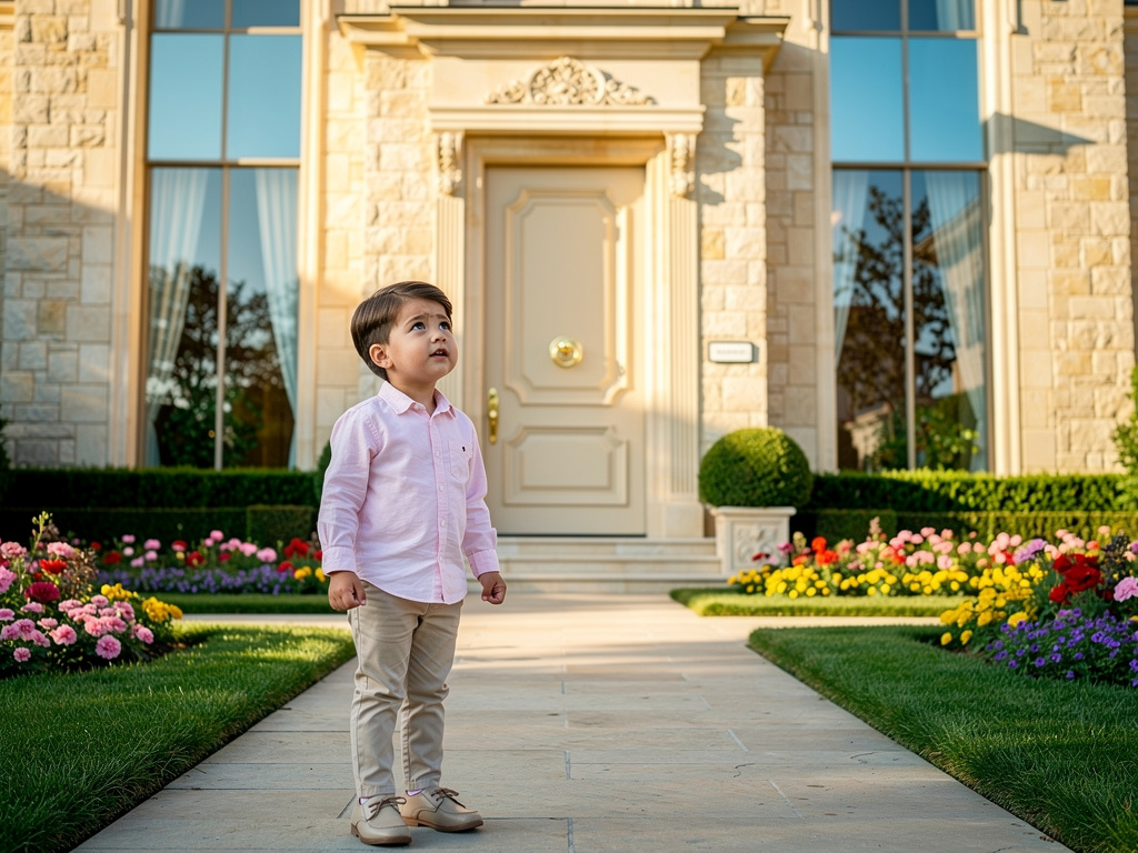 Imagine if: A beautiful little boy comes to a beautiful luxury house.