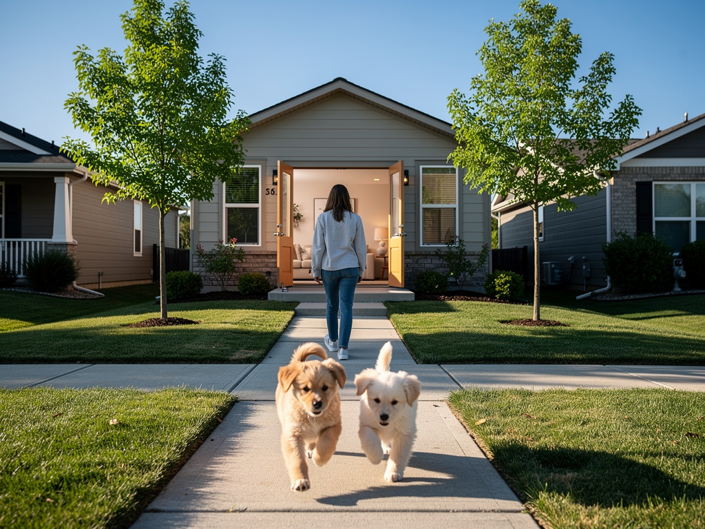 Imagine if: She went out to get some food,
She didn't know that the puppies went out.