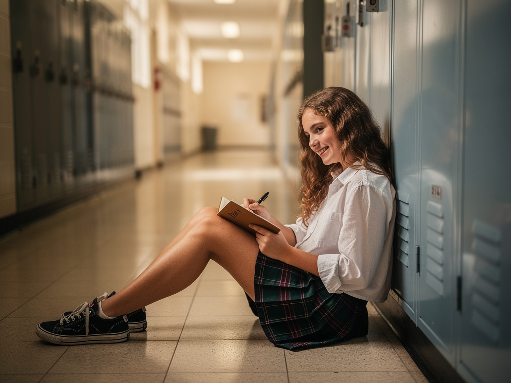 Imagine if: Write a diary fiction of a teen girl surviving high school.