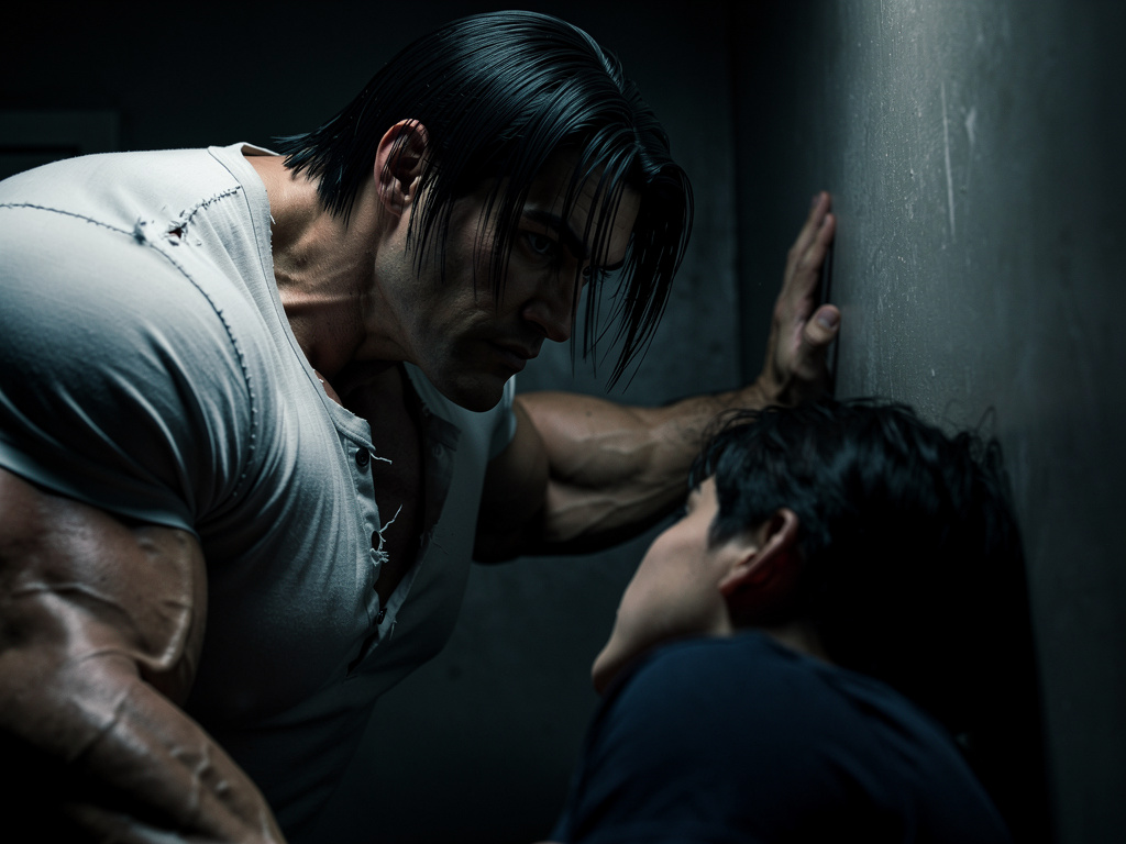 تخيل لو: تخيلي لو استيقظتي وهناك رجل يحاصرك على الزاويه مظلمه في الغرفه لديه عضلاد يكاد القميص ان يتمزق من شدتها و ملامحه حاد