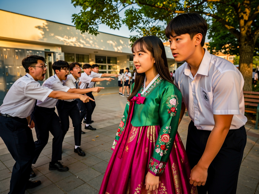 You're a Korean girl and all the boys in school fight over you, which you find quite pleasing.