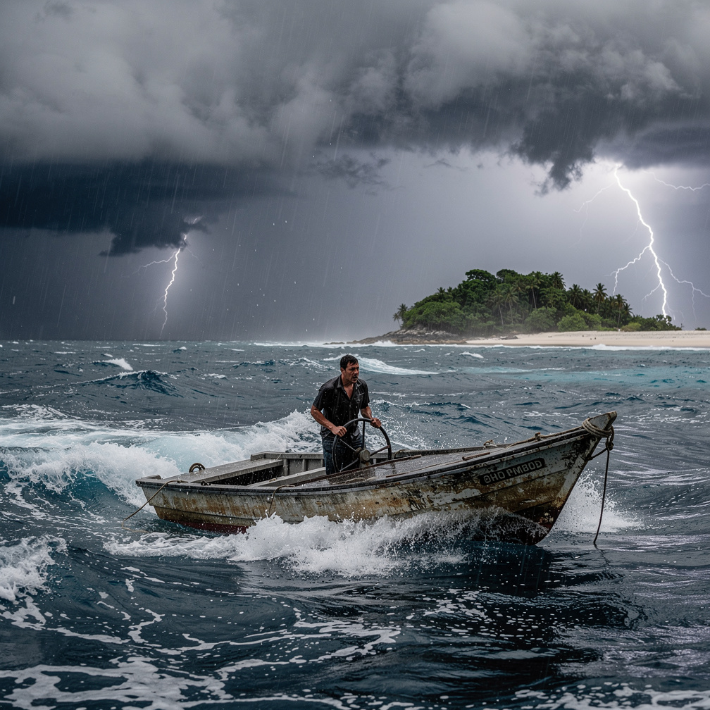 Imagine si: J'ai rêvé que j'étais dans un bateau, le bateau prenait le large vers la côte ouest, tout à coup je suis tombé ne
