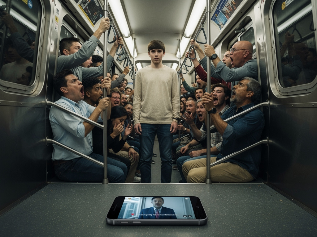 تخيل لو: تقف في عربة مترو مزدحمة عندما يرن هاتف غريب، يبث تسجيلاً لصوته يتحذير من كارثة مناخية وشيكة — ويبدأ الجمع حولك في ال