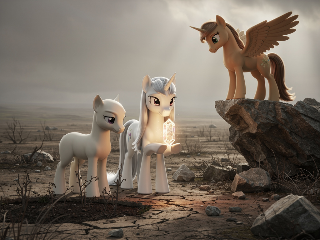 Los ponis terrestres, unicornios y pegasos vivían separados y enfrentados. Tras sobrevivir a un invierno provocado por los "W