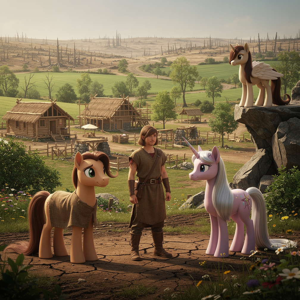 Twilight Sparkle, alumna de Celestia, llega a Ponyville, donde conoce a sus amigas (Rainbow Dash, Rarity, Applejack, Flutters