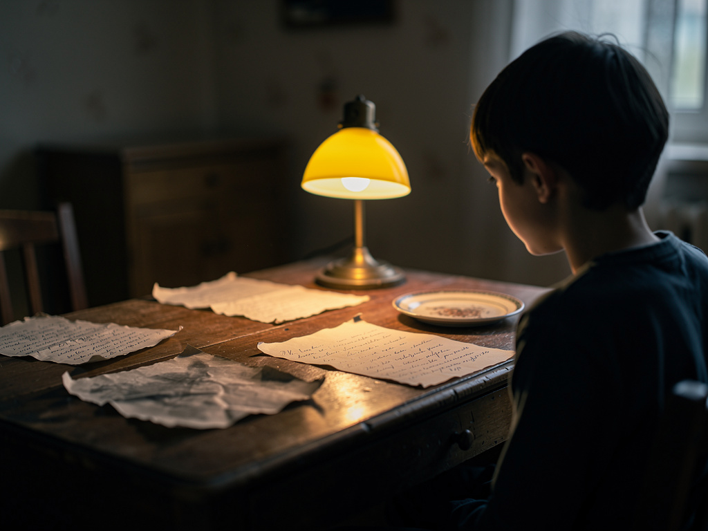 تخيل لو: المشهد الأول:
في غرفة هادئة يغمرها ضوء خافت، يجلس الفتى أمام مكتبه الخشبي القديم. مصباح صغير ينبعث منه نور أصفر دافئ