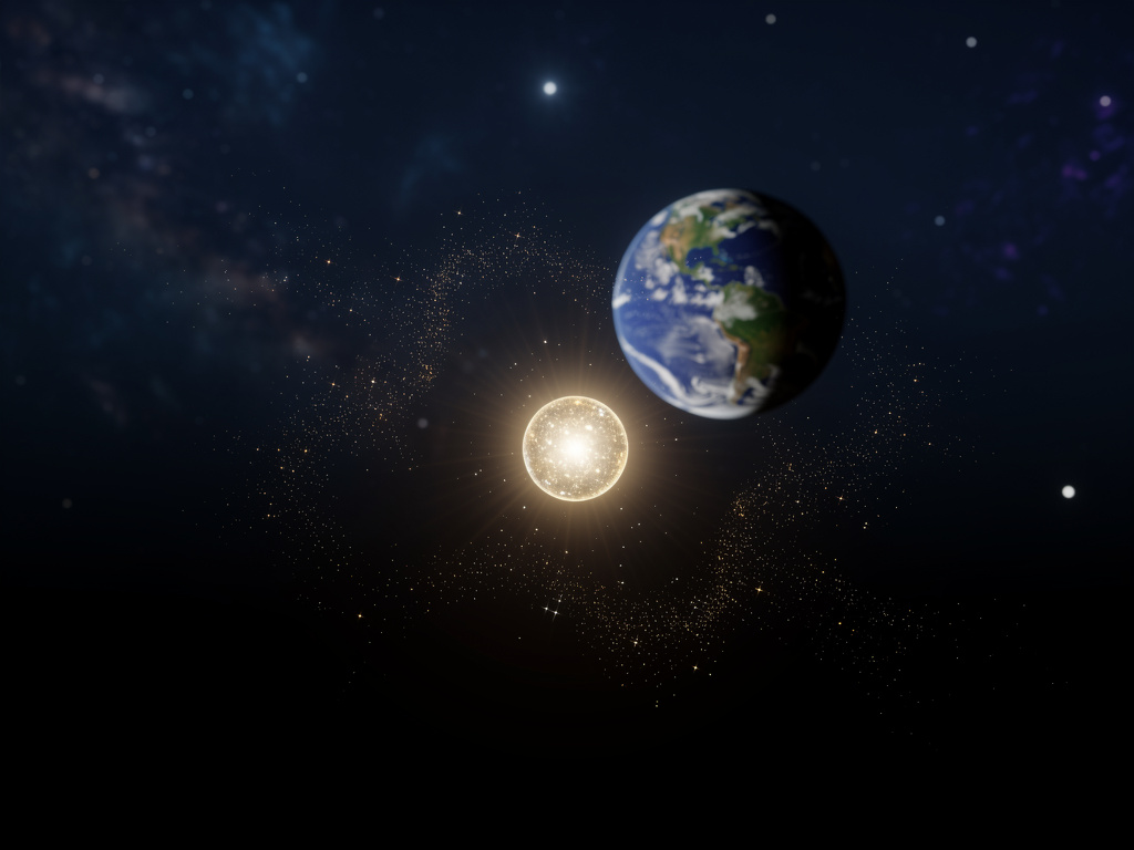 تخيل لو: في كبد السماء الزرقاء الداكنة، كان هناك نجم صغير يدعى "لامع". كان لامع يحب أن يراقب الأرض وهي تنام تحت ضوء النجوم، ل