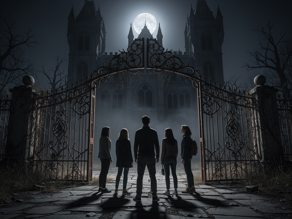 تخيل لو: بيقولوا في آخر البلد… في قصر مهجور محدش بيقرب منه 😶
الناس سموه “قصر الشياطين”…

أي حد يدخله بالليل… ما بيرجعش زي ما 