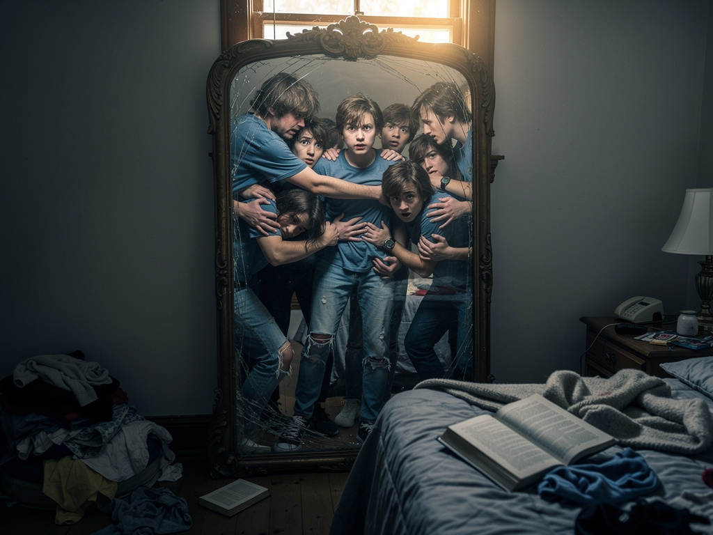 Imagine if: You've just discovered that your mirror reflections have developed their own lives, and they're not happy about b