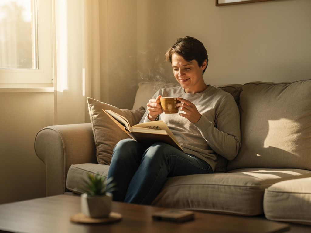 Hayal et: Sevgilis işte kahveyle evde sevgilisinin günlüğünü okur.