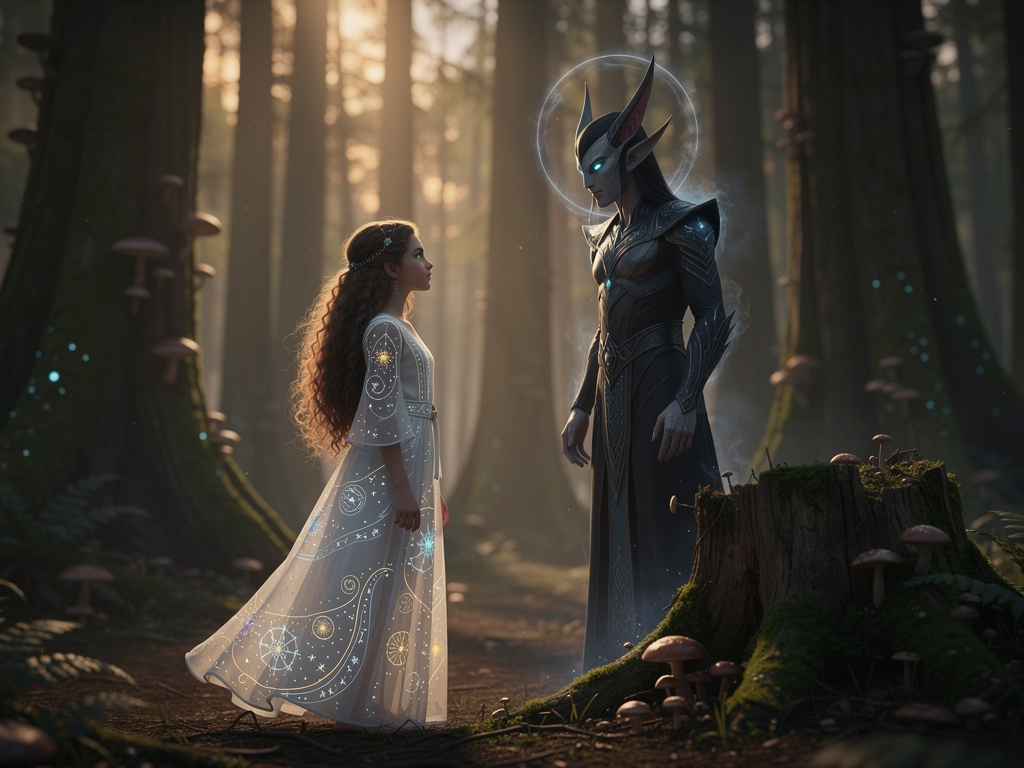 بعدها تقابل شخص من شيطان من ملوك الجن يكون اصدقاء لكن لاتعرف ان امر سوف يدمرها نفسها كل شي فيها جميل