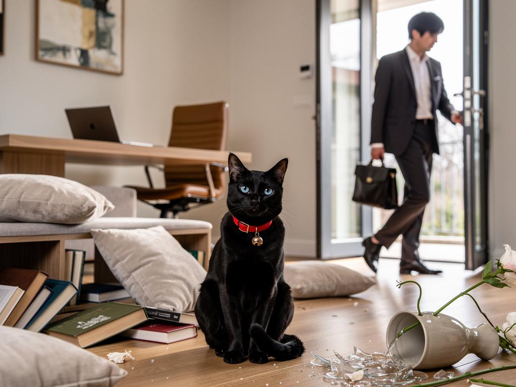 Ayato Akira işe gidince onun evini dağıtır.