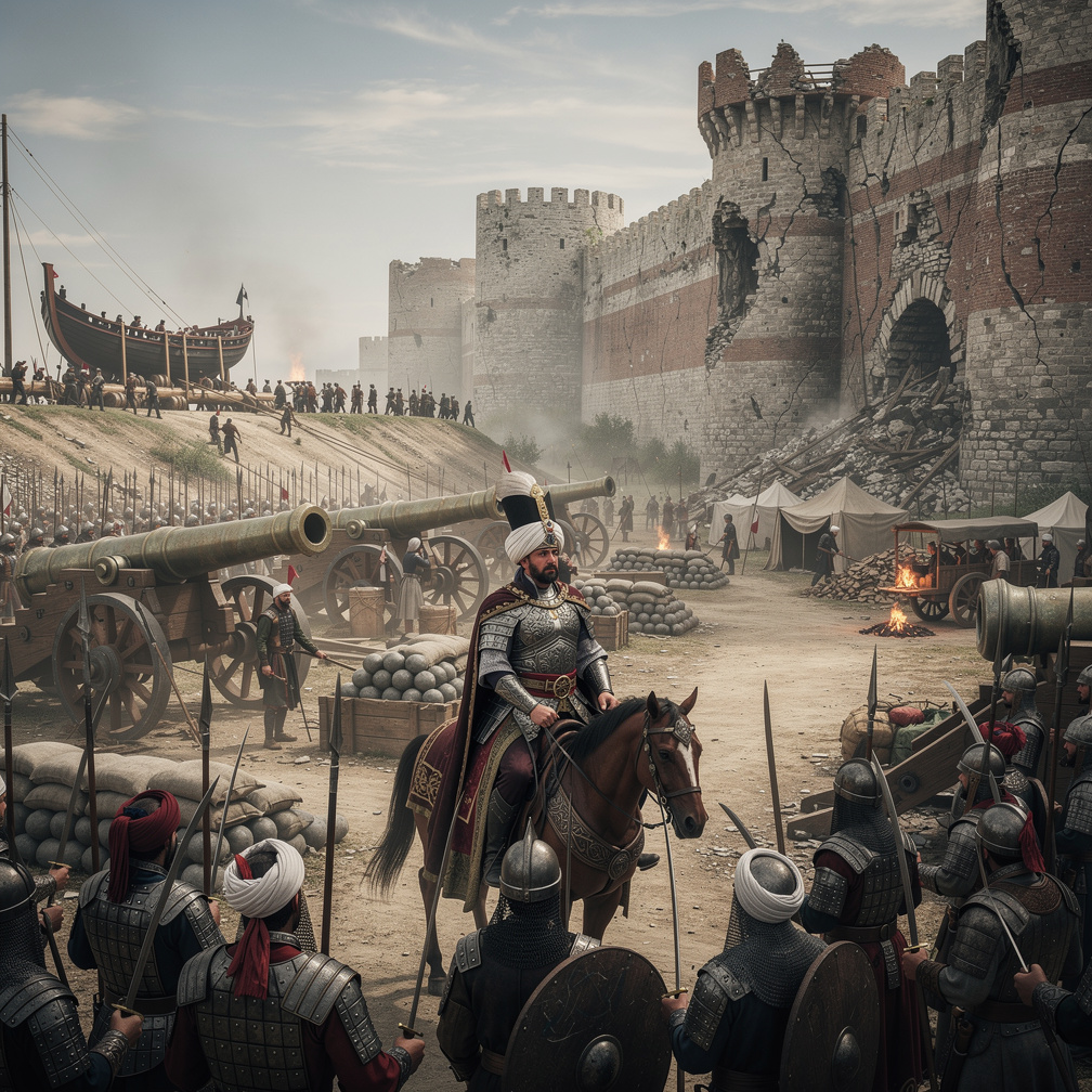 Hayal et: 1453’te Fatih Sultan Mehmet, İstanbul’u kuşattı. Güçlü surlara rağmen toplar ve gemilerin karadan yürütülmesiyle şe