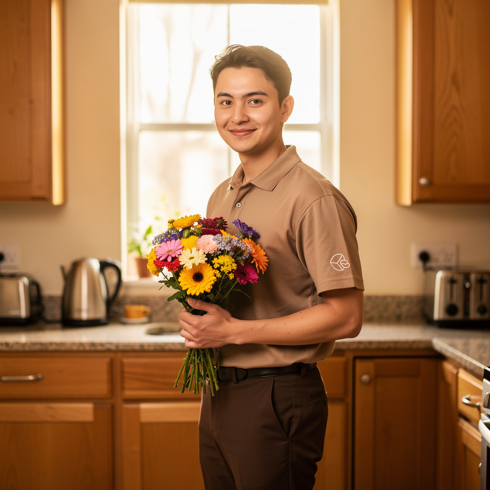 Imagina si: La persona que has estado admirando en secreto desde lejos ahora está de pie en tu cocina, vistiendo un uniforme 